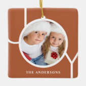 名前をカスタムするクリスマスフォトラスト セラミックオーナメント (正面)