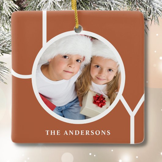 名前をカスタムするクリスマスフォトラスト セラミックオーナメント
