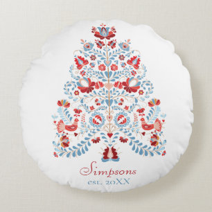 名前をカスタムするクリスマスホームデコール ラウンドクッション