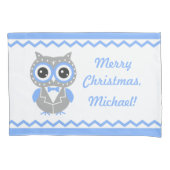 名前をカスタムするクリスマスボーイ枕カバー、反転 枕カバー (正面)