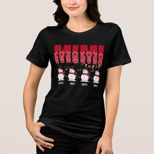 名前をカスタムするクリスマスミミ トライブレンドＴシャツ (正面)