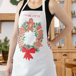 名前をカスタムするクリスマスリース エプロン