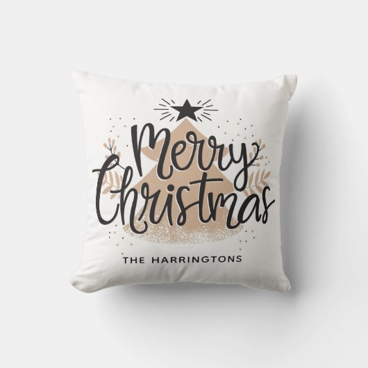 名前をカスタムするクリスマス装飾用クッション クッション (正面)