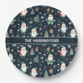 名前をカスタムするクリスマス ペーパープレート (正面)