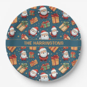 名前をカスタムするクリスマス ペーパープレート (正面)