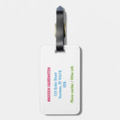 名前をカスタムするクルーズドリンク ラゲッジタグ (裏面縦)