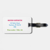 名前をカスタムするクルーズドリンク ラゲッジタグ (裏面横)