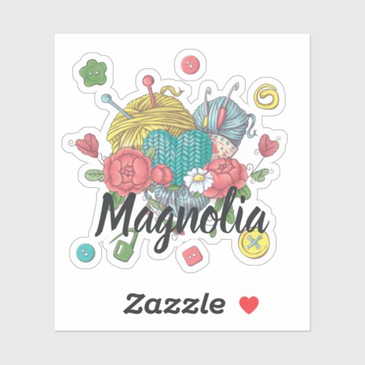 名前をカスタムするクロシェ糸ハート シール (シート)