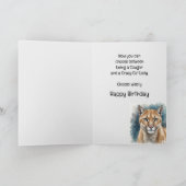 名前をカスタムするクーガー誕生日 おもしろい カード (内部)