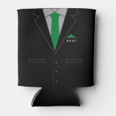 名前をカスタムするクーラーボックスと業務用ブラックスーツ 缶クーラー (正面)