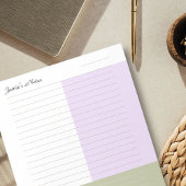 名前をカスタムするクールカモダンキパープルパステルライン ノートパッド