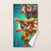 名前をカスタムするクールドッグ ハンドタオル (ハンドタオル)