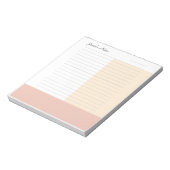 名前をカスタムするクールベージュモダンサンドピーチライニング ノートパッド (回転)