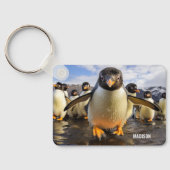 名前をカスタムするクールペンギン キーホルダー (裏面)