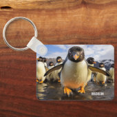名前をカスタムするクールペンギン キーホルダー (裏面)