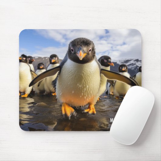 名前をカスタムするクールペンギン マウスパッド (マウス)