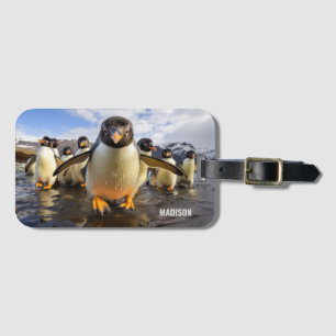 名前をカスタムするクールペンギン ラゲッジタグ