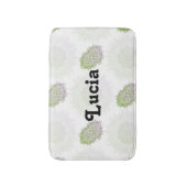 名前をカスタムするグラデーションマンダラオンホワイト バスマット (正面縦)