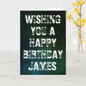 名前をカスタムするグランジ誕生日カード カード (黄色い花)