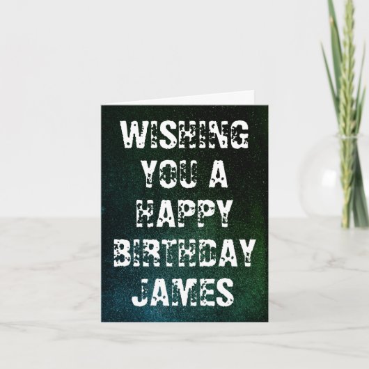 名前をカスタムするグランジ誕生日カード カード (正面)