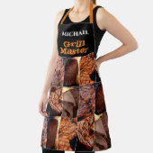 名前をカスタムするグリルマスターBBQバーベキューミートブラック エプロン (インサイチュ)