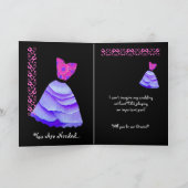 名前をカスタムするグリーター招待状パープルガウン 招待状 (内部)