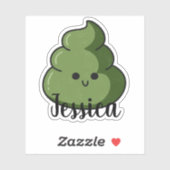 名前をカスタムするグリーンウンチ シール (シート)