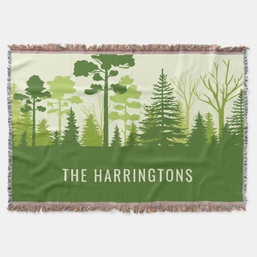 名前をカスタムするグリーンフォレストスローブランケット スローブランケット (正面)