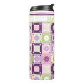 名前をカスタムするグリーン&パープルピックボール付き タンブラー (回転左)