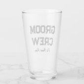 名前をカスタムするグルームクルーバチュラーパーティビール タンブラーグラス (裏面)