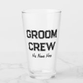 名前をカスタムするグルームクルーバチュラーパーティビール タンブラーグラス (正面)