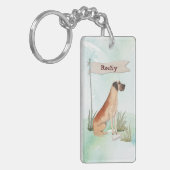 名前をカスタムするグレートダネペットドッグ キーホルダー (正面左)