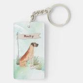 名前をカスタムするグレートダネペットドッグ キーホルダー (裏面)