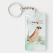 名前をカスタムするグレートダネペットドッグ キーホルダー (正面)
