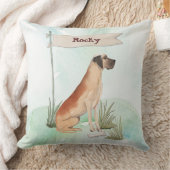 名前をカスタムするグレートダネペットドッグ クッション (ブランケット)