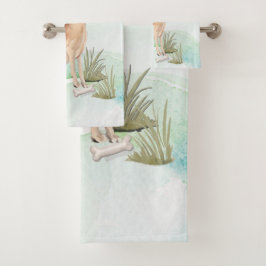 名前をカスタムするグレートダネペットドッグ バスタオルセット