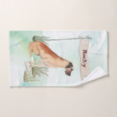 名前をカスタムするグレートダネペットドッグ バスタオルセット (ハンドタオル)