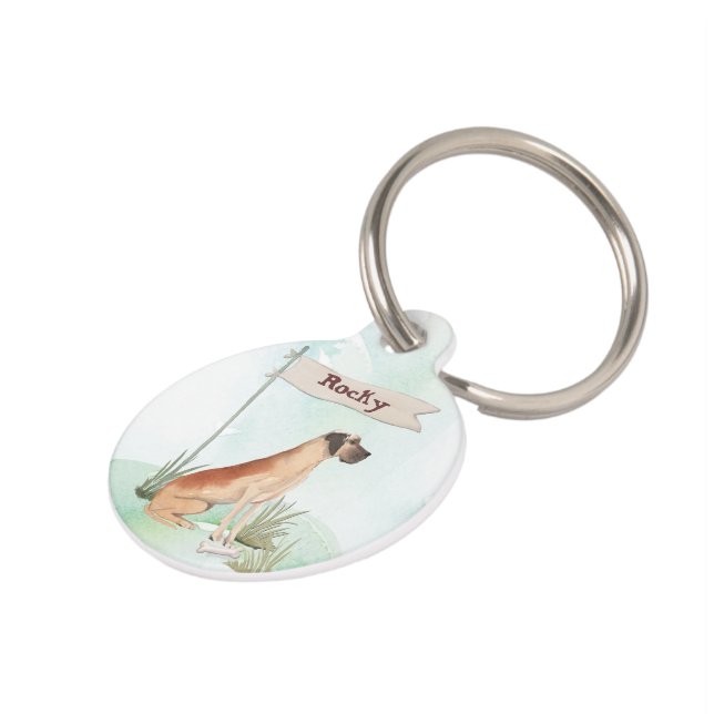 名前をカスタムするグレートダネペットドッグ ペット　ネームタグ (側面)