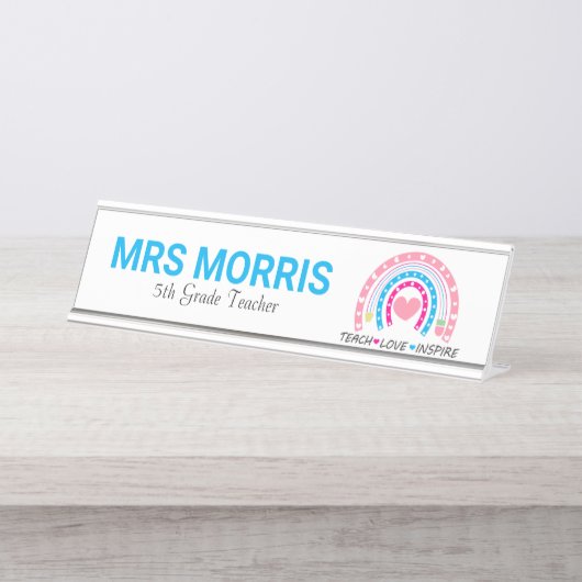 名前をカスタムするグレード教えレインボーラヴインスパイアィ デスクネームプレート (正面)