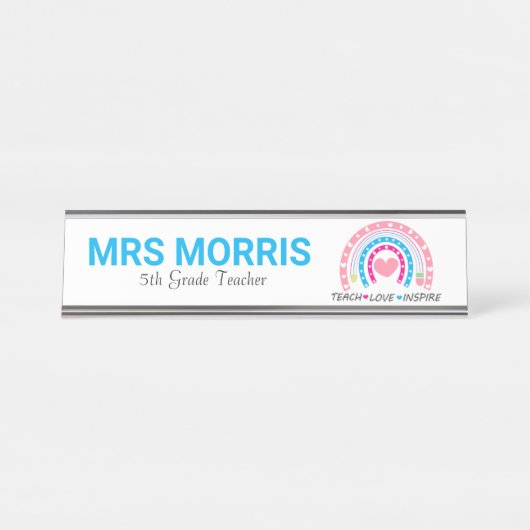 名前をカスタムするグレード教えレインボーラヴインスパイアィ デスクネームプレート (正面)