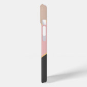 名前をカスタムするグレーパステルコーラル赤面ピンクストライプ Case-Mate iPhoneケース (裏面 / 左)