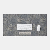 名前をカスタムするグレーブルー抽象芸術ユニークホームオフィス デスクマット (キーボード&マウス)