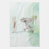 名前をカスタムするグレープードルペットドッグ キッチンタオル (縦)