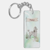 名前をカスタムするグレープードルペットドッグ キーホルダー (正面左)