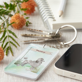 名前をカスタムするグレープードルペットドッグ キーホルダー