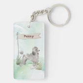 名前をカスタムするグレープードルペットドッグ キーホルダー (裏面)