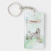 名前をカスタムするグレープードルペットドッグ キーホルダー (正面)