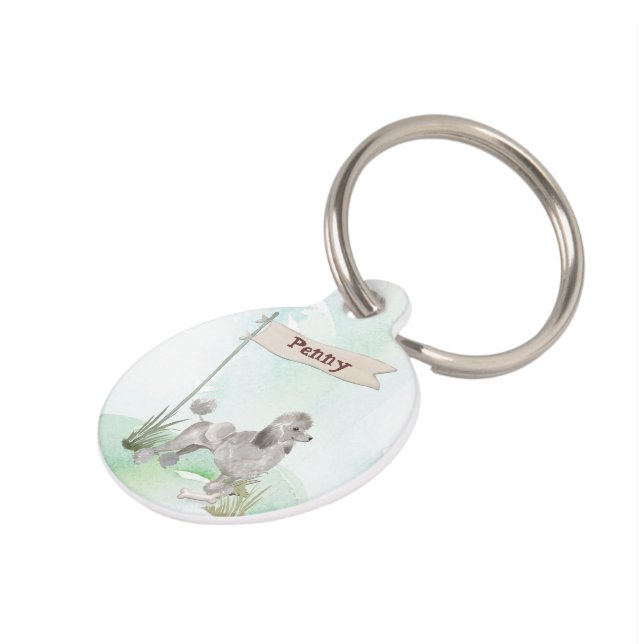 名前をカスタムするグレープードルペットドッグ ペット　ネームタグ (側面)