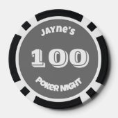 名前をカスタムするグレーモノクロ ポーカーチップ (裏面)