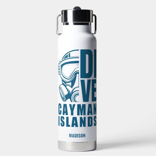 名前をカスタムするケイマン諸島ダイビング ウォーターボトル (正面)